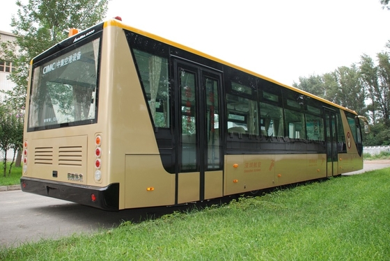 Low Carbon Alloy Steel 51 Passenger Airport Apron Bus , 4 Strok Diesel Engine Bus
